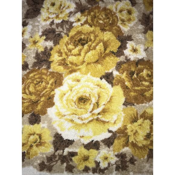 Vintage Yellow Roses Bath Towels Set of 2 Gold St Mary's 100% Cotton MId Century - Picture 3 of 5